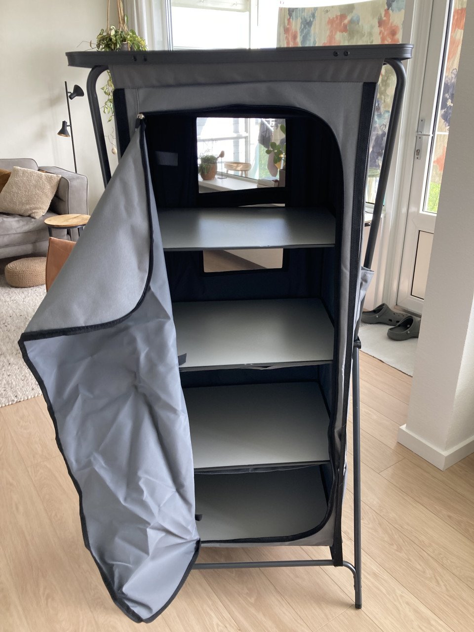 Opbergkast Travellife Toledo 66 x 52 x 140 cm kleur grijs