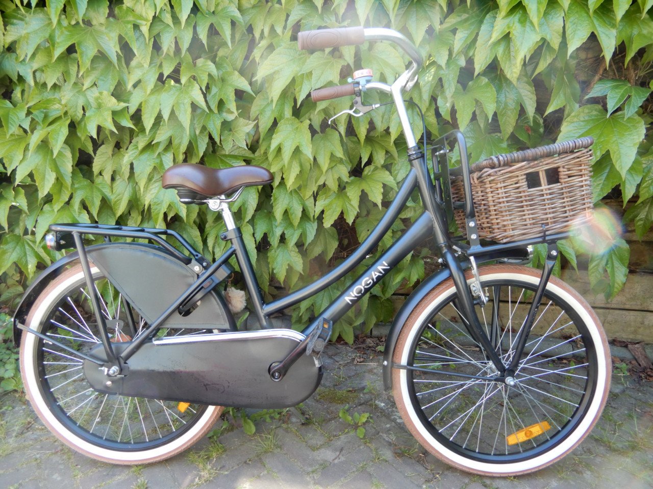 Nogan Vintage Transportfiets 22 inch Meisjes Mat Zwart fiets