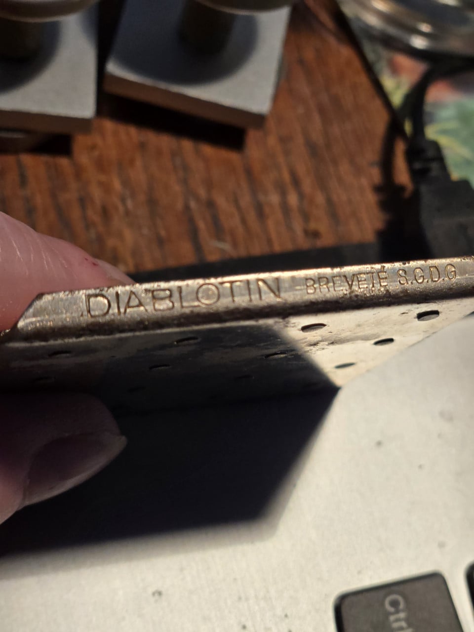 Zeldzame antieke metalen schuifpuzzel,  "15-puzzel" of "Diablotin"