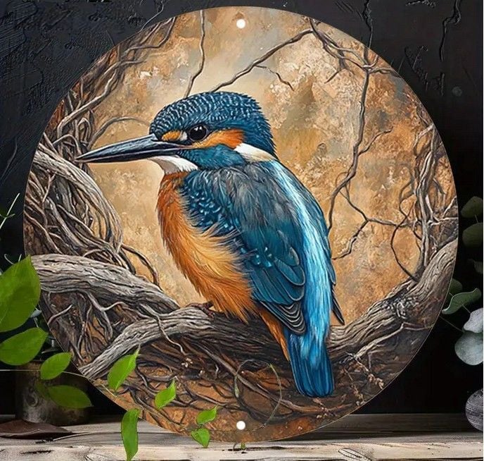 Ijsvogel #3 ( op aluminium ) decoratie