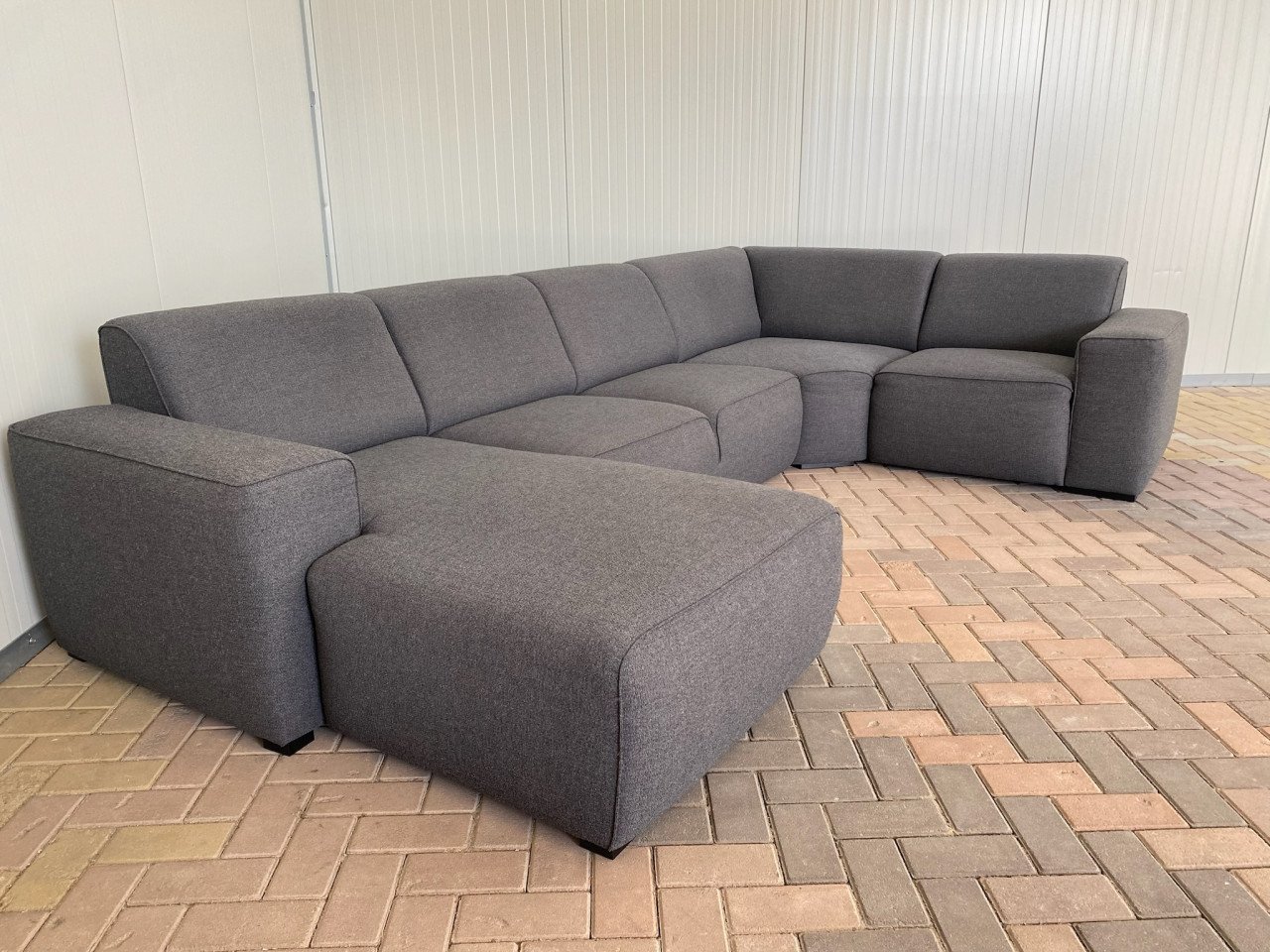 GRATIS LEVERING HEEL NL Grote Stoffen Grijs U Bankstel