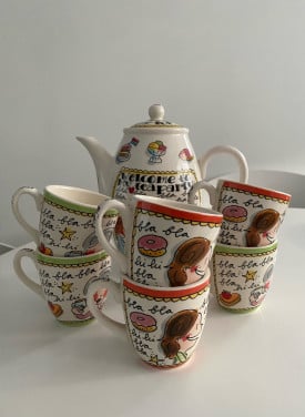 BLOND AMSTERDAM theepot + 6 kopjes