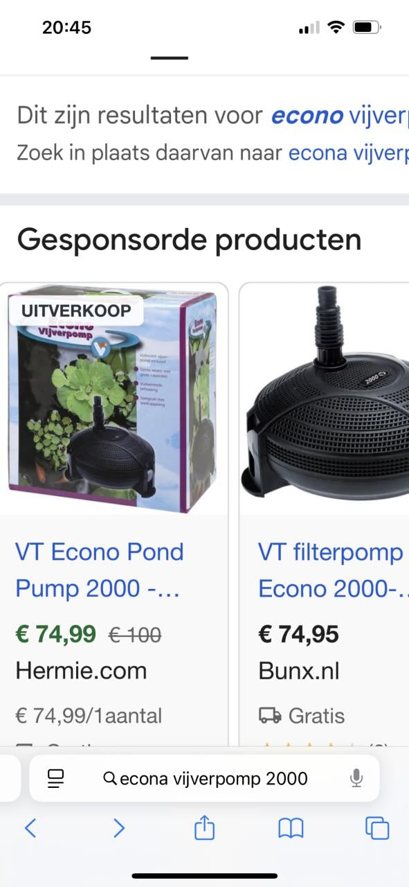 Te koop econa 2000 Vijverpomp  sterke en zuinige pomp