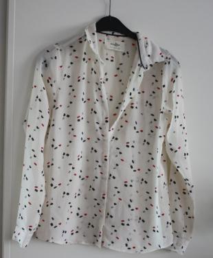 Blouse ecru met patroon maat xs