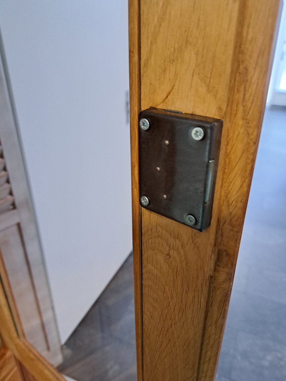 🌞 Mooie oude massief eiken hoge kast met vitrinegedeelte en 5 laden 🌞