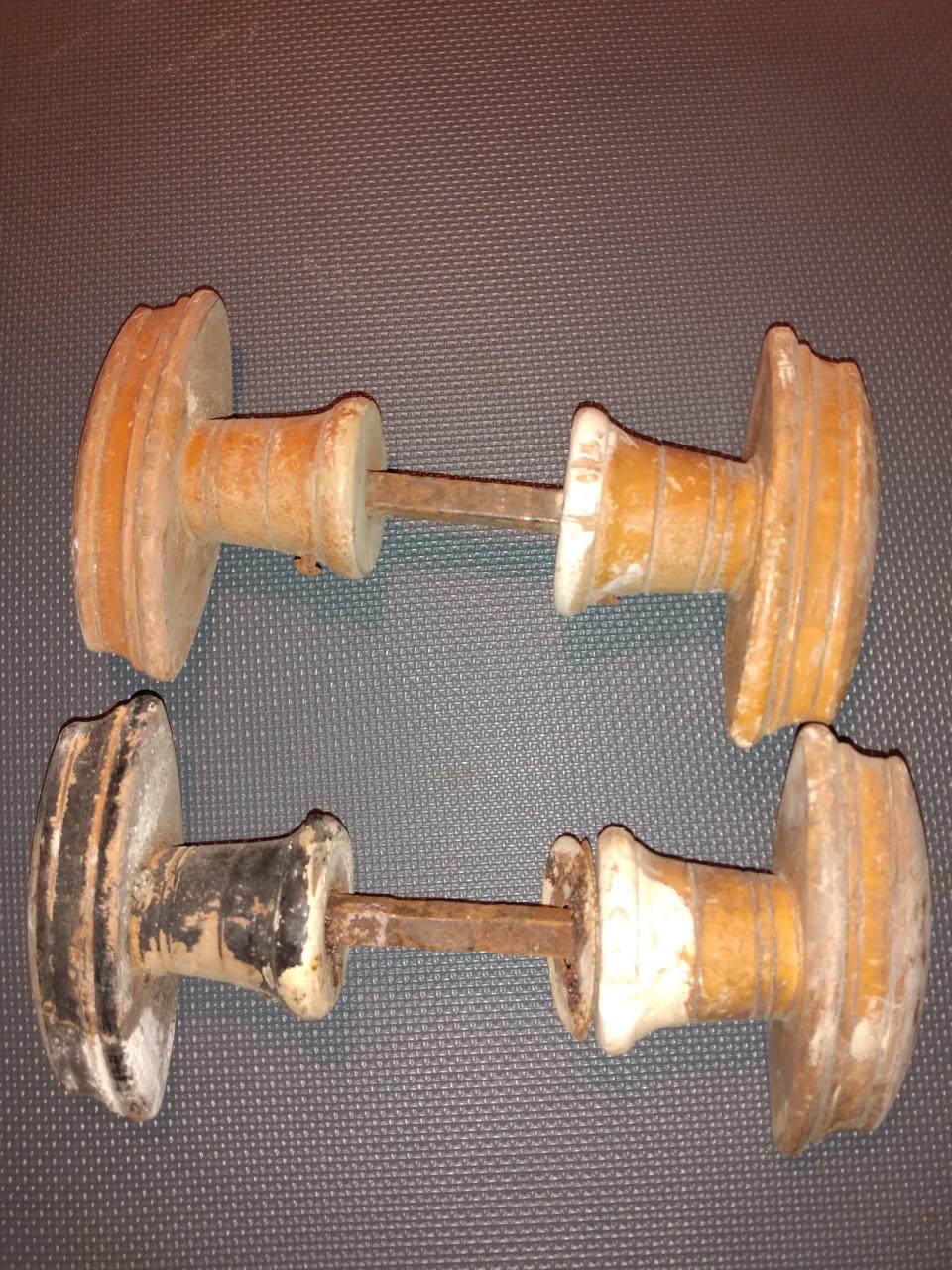 Antieke houten deurknoppen in Retro Style. €10,- per set.