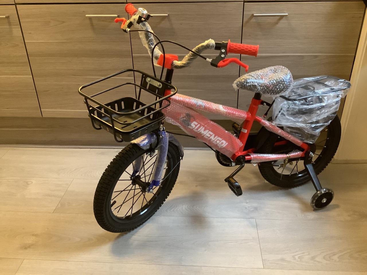 NIEUW : 16 inch jongensfiets: Sumengqi met handrem en zijwieltjes