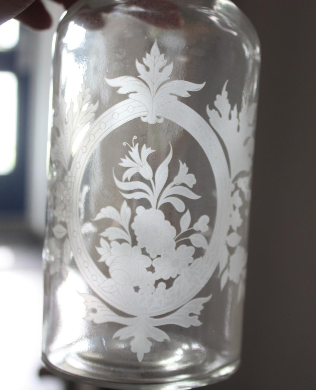 Mooi glazen flesje vaasje met bloemenprint