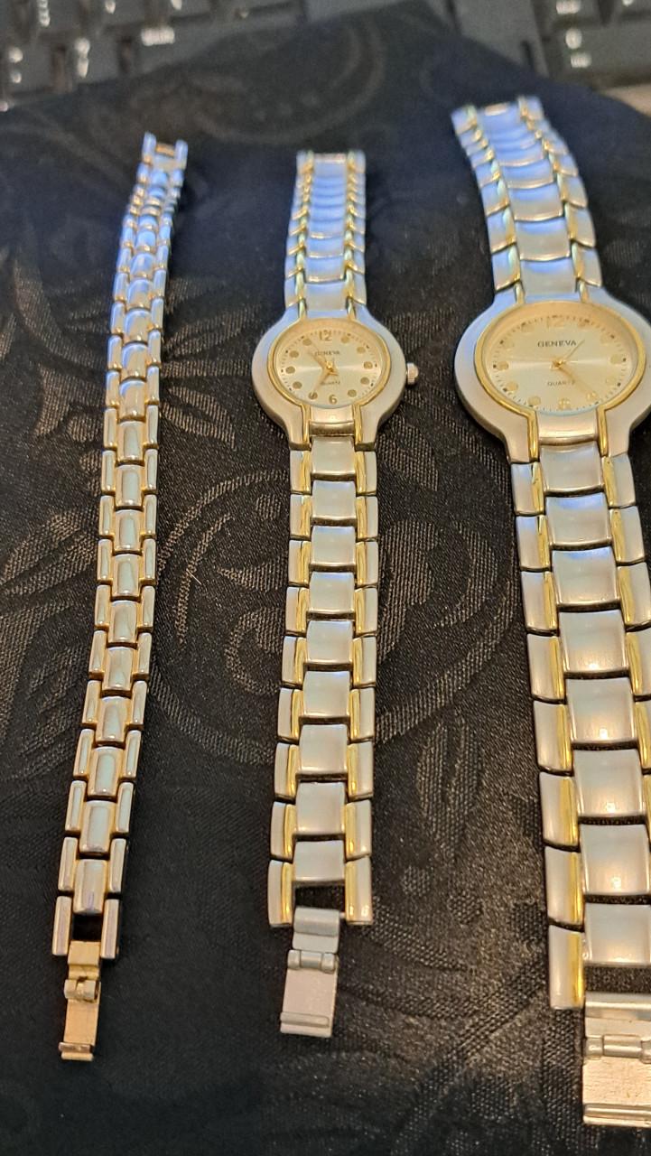 2 Stainless steel horloges en 1 armband