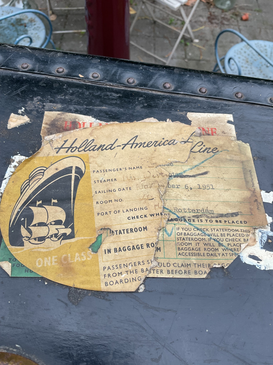 Antieke koffer ( Holland - Amerikalijn )