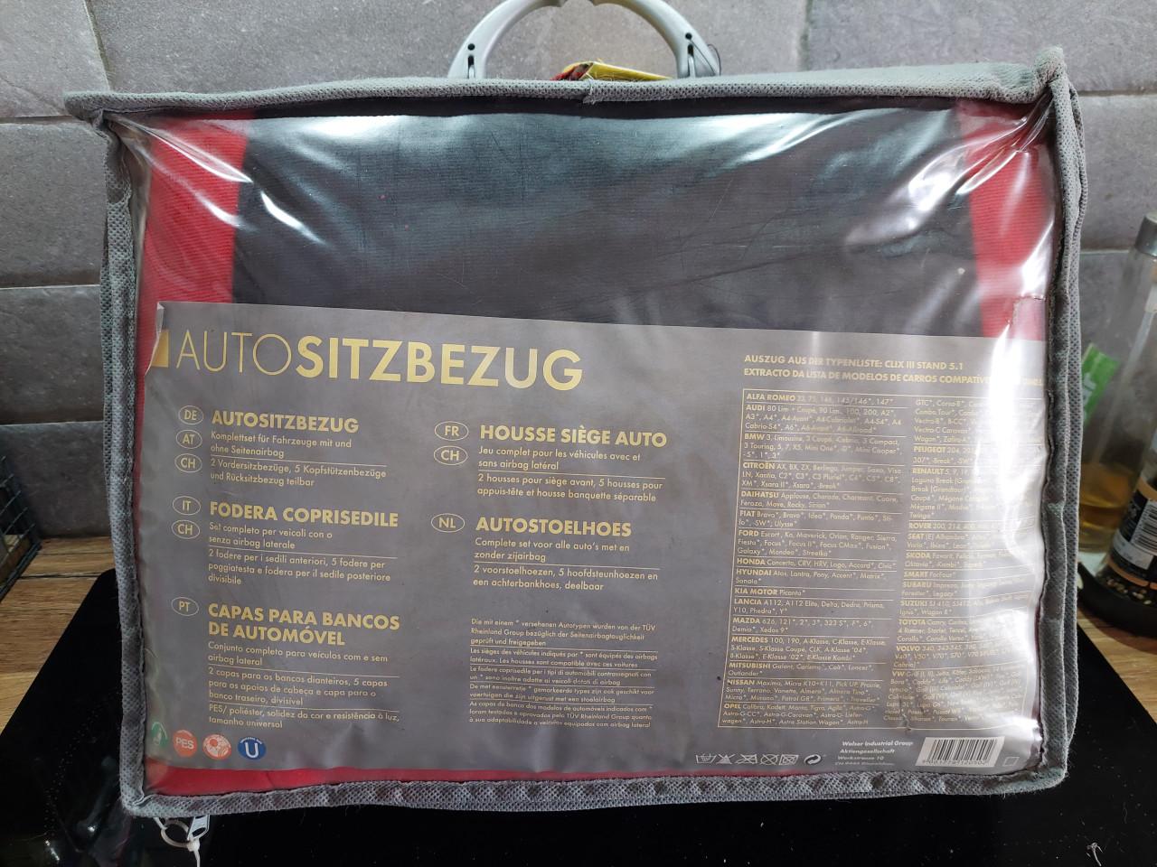 Nieuwe autostoelhoezen set zwart/rood