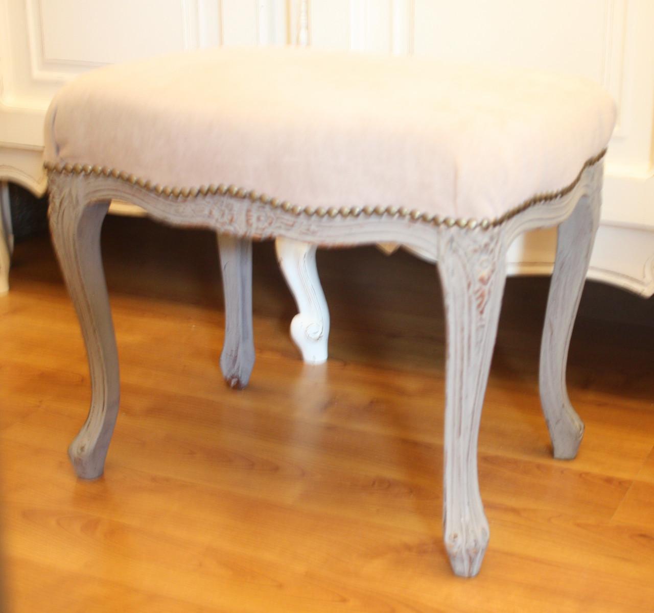 Poef voetenbankje krukje brocante style