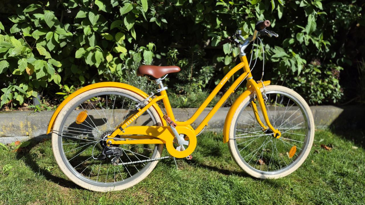 Fiets geel, citybike, moutainbike, meisjesfiets, 24" Btwin