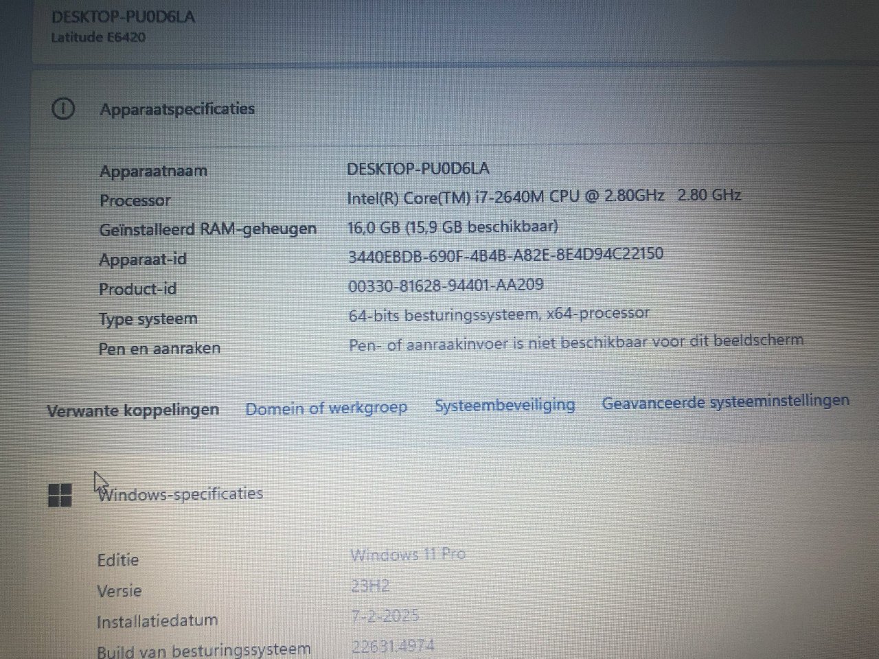 Dell Latitude  E6420 / i7-2640M / 16 Gb werkgeheugen