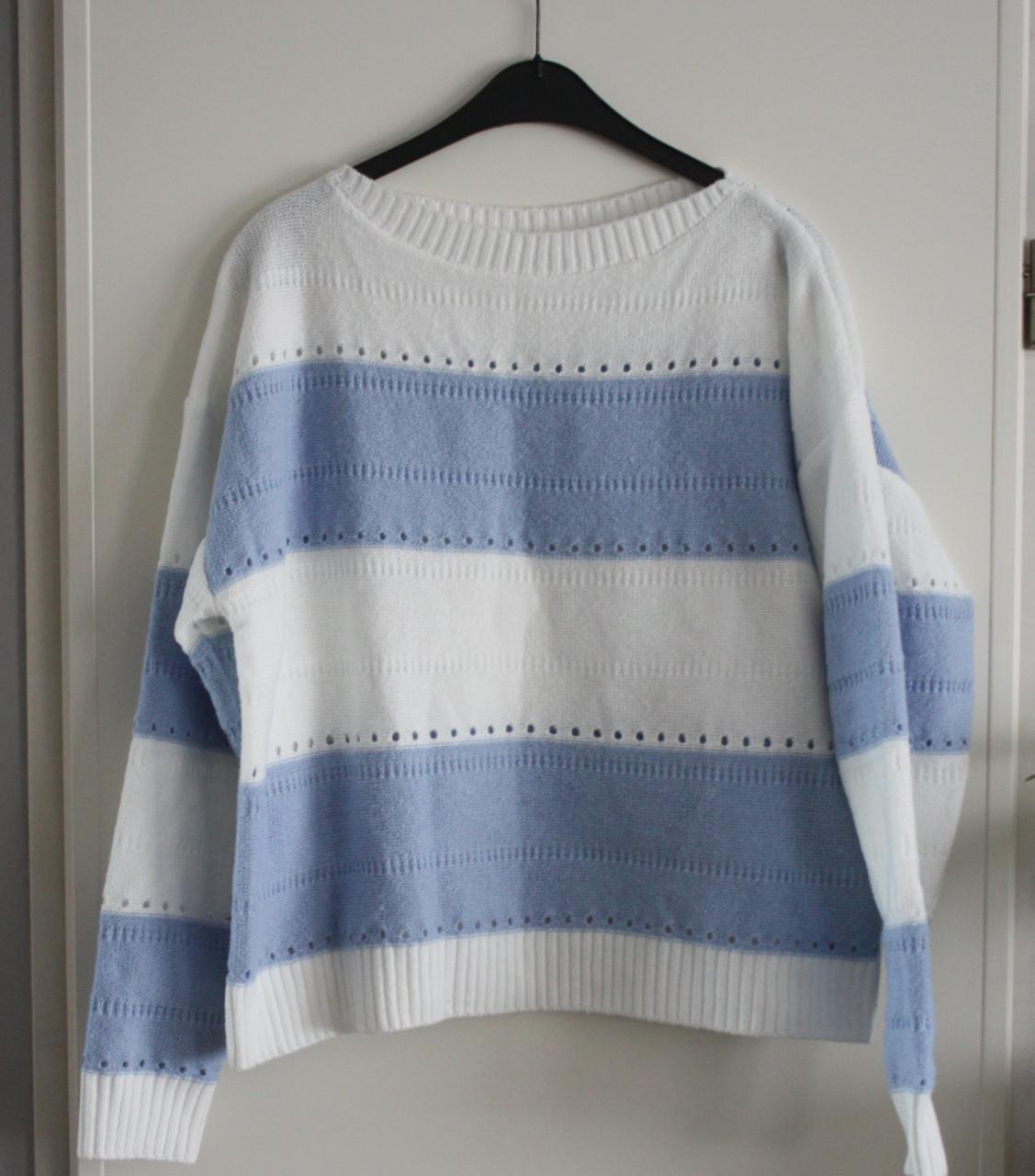 Gebreide trui wit blauw maat xl