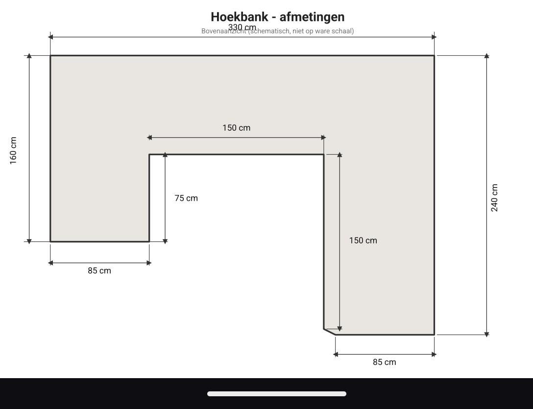 Mooie grote bank U-vorm