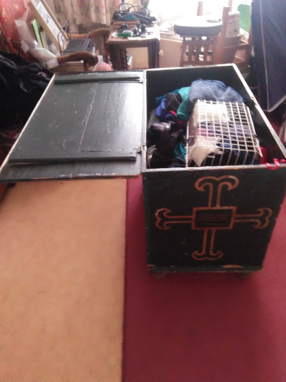 Houten kist met lade