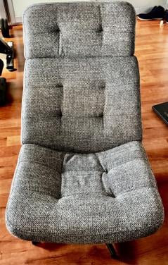 HAVBERG LEJDE grijs/zwart Fauteuil. (draaien)