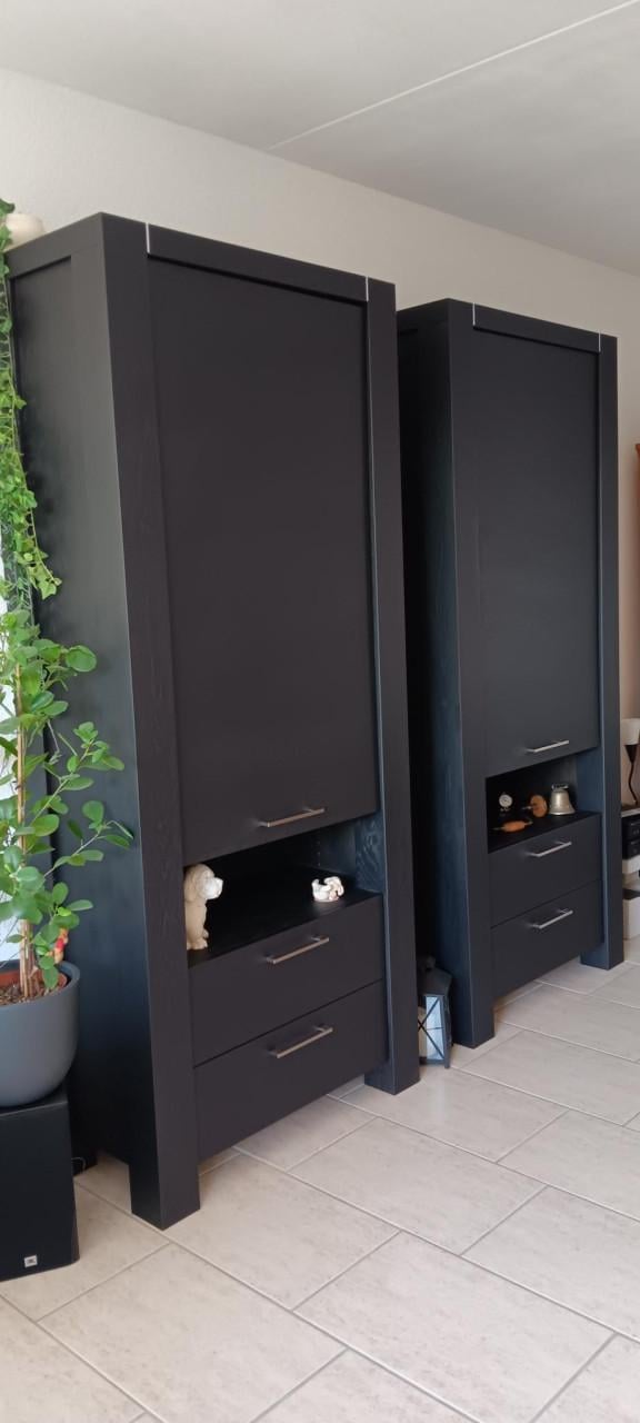 2 nieuwe prachtige ZWARTE OPBERGKASTEN