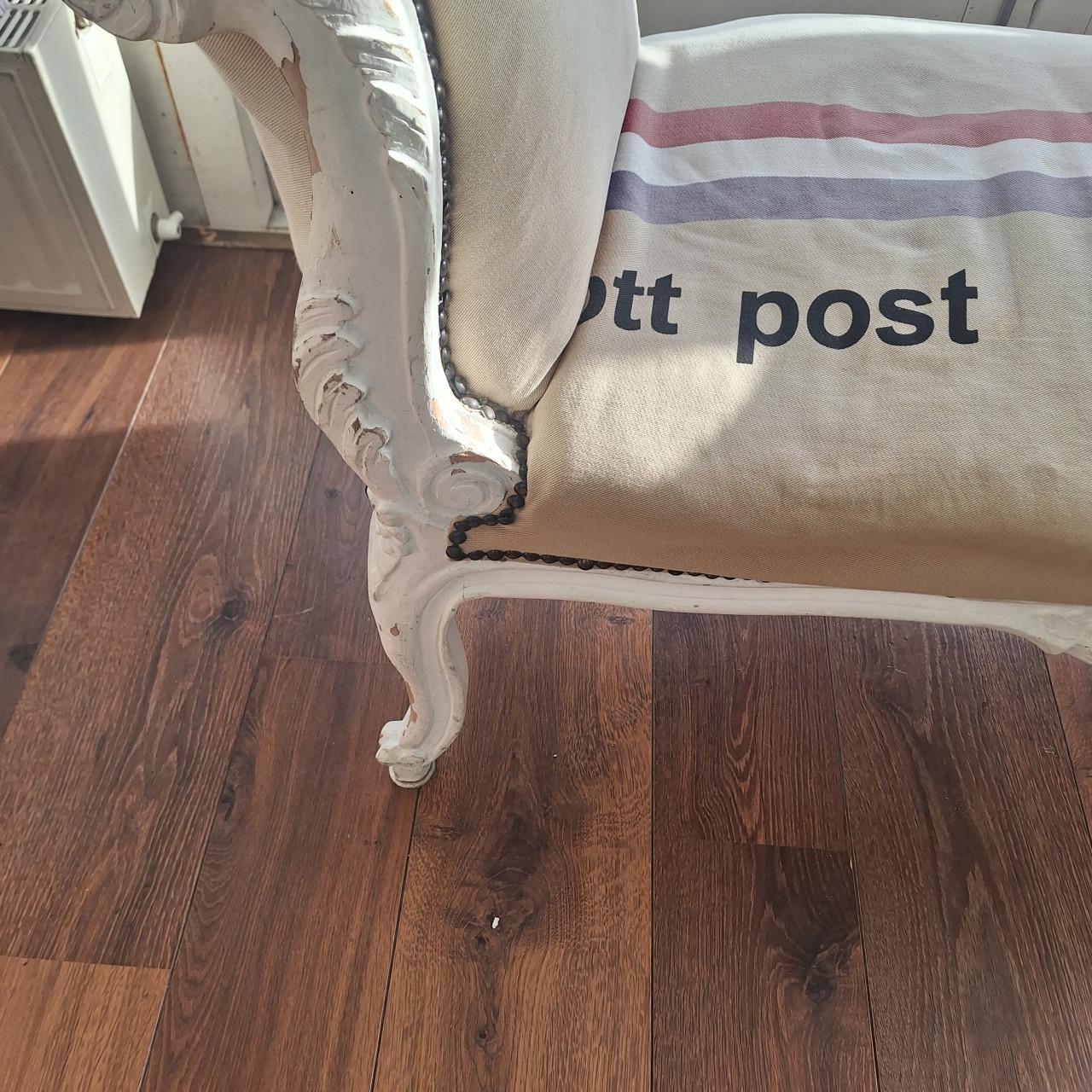 Brocant bankje met PTT Post Print