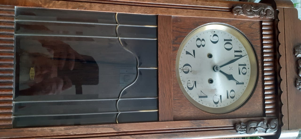 Antieke regulateur uit 1930 junghanz pfeilkreuz goed lopend merk junghanz