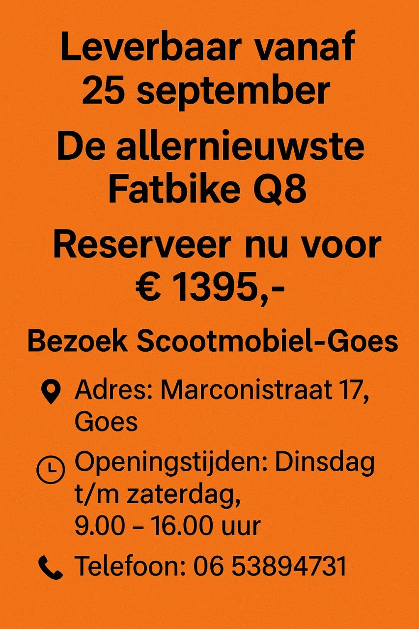 OUXI Q8 – Comfort, kracht en stijl in één e-bike ( vanaf 25 septermber )
