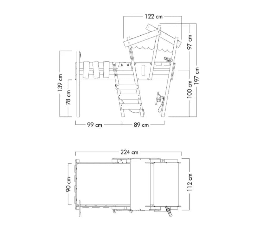 Hoogslaper hut 90x200