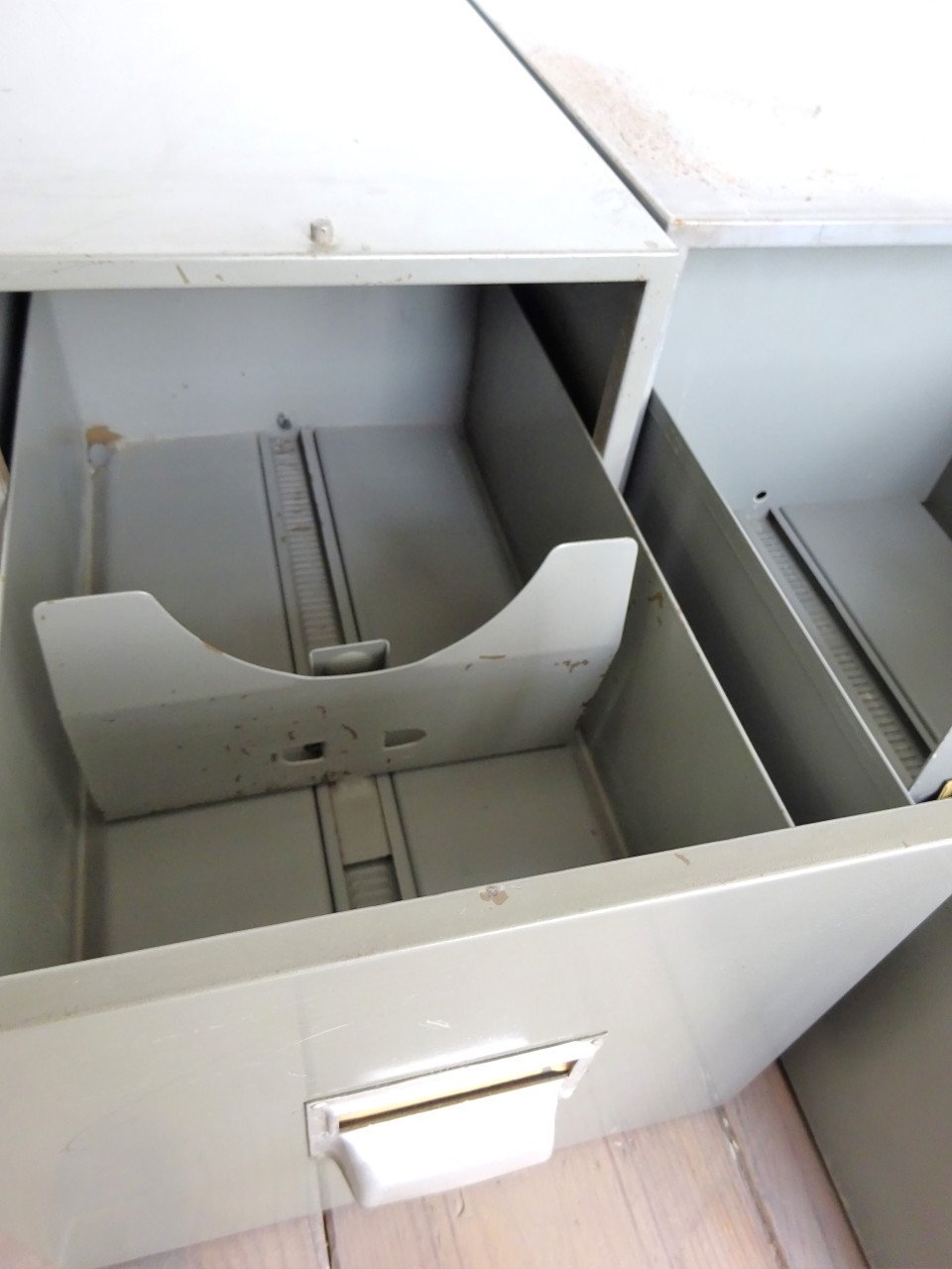 Metalen kantoor archieflades kaartenbakken vintage
