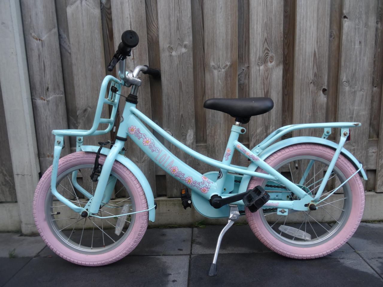 Popal Lola 16 inch kinderfiets – Mint Roze 🌸