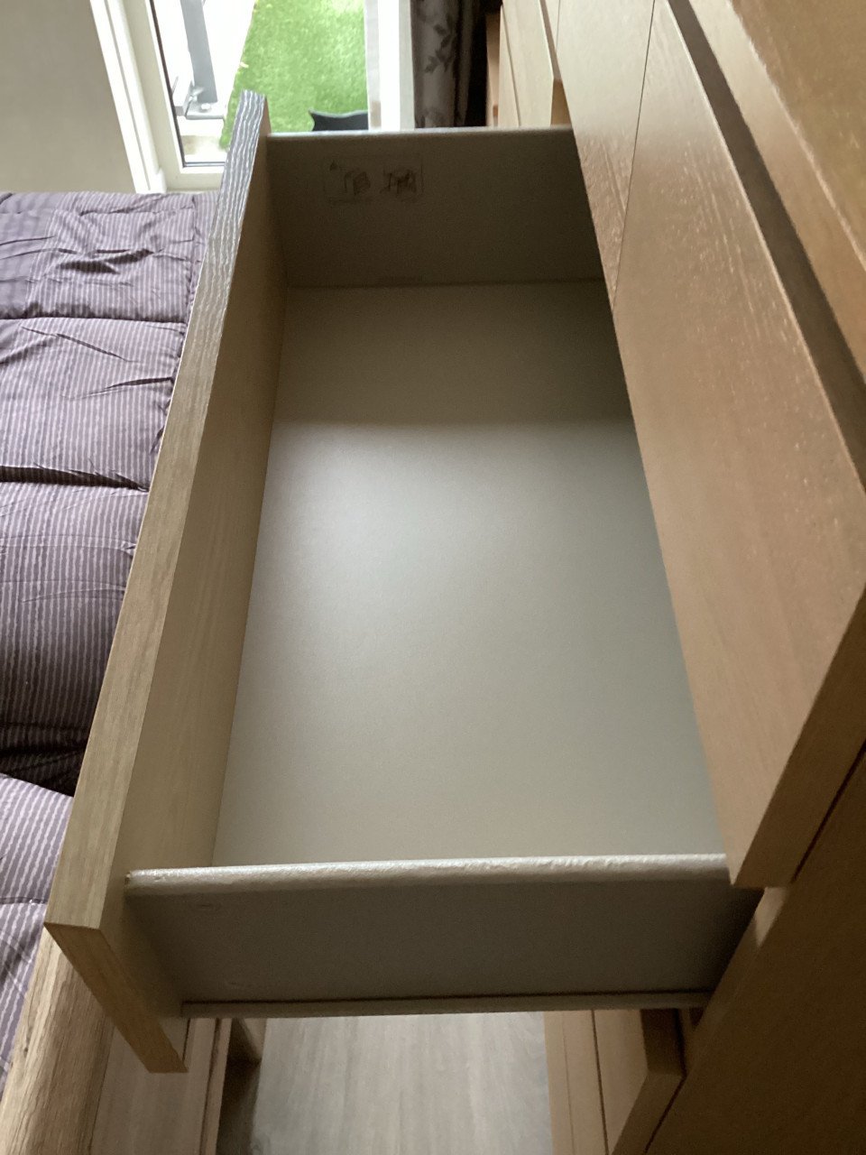 MALM Ladekast 6 lades, wit gelazuurd eikenfineer, 80x123 cm