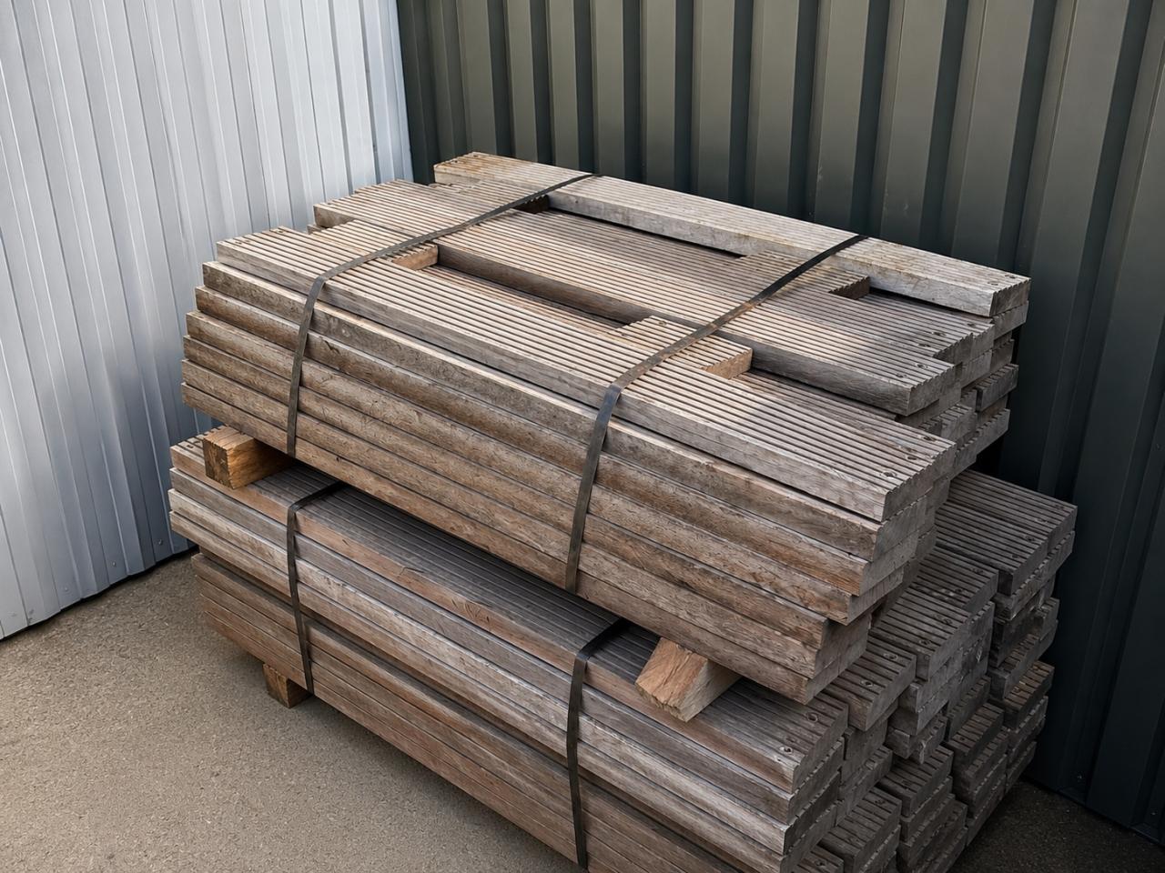 Gebruikte Hardhouten Vlonderplanken | 1380 mm