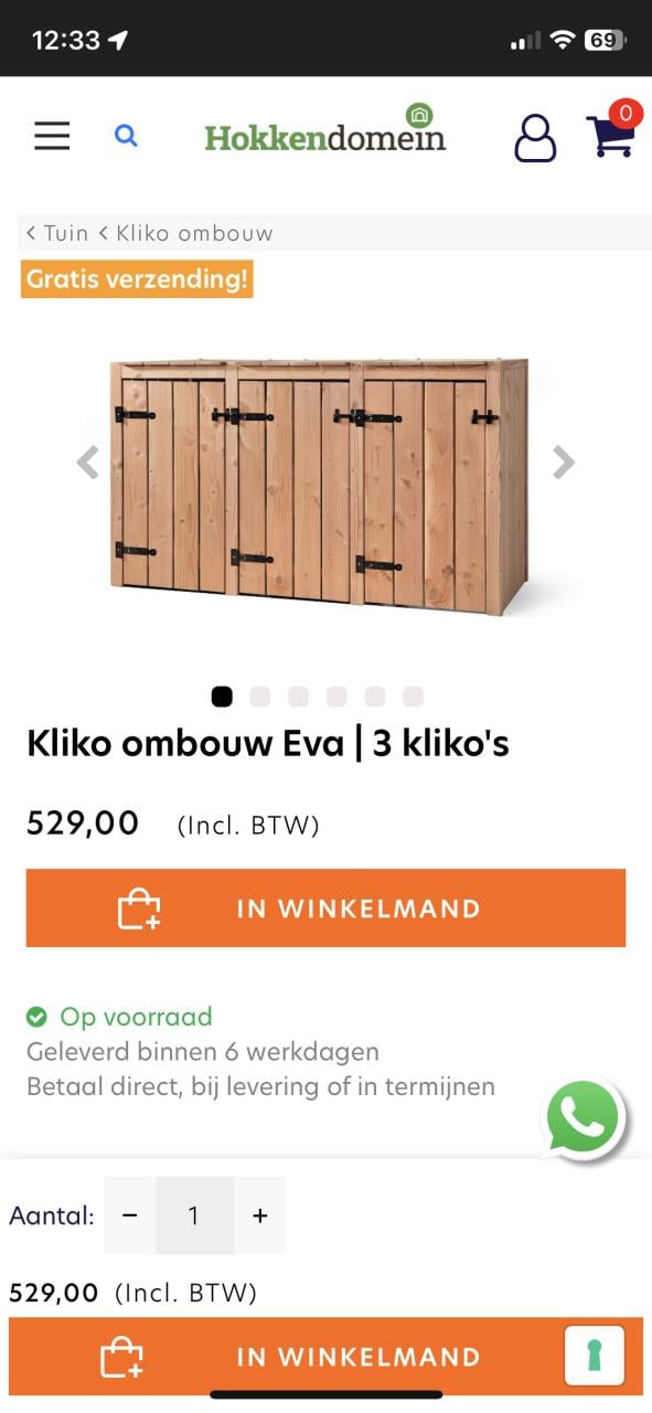 Containerombouw voor kliko nieuw