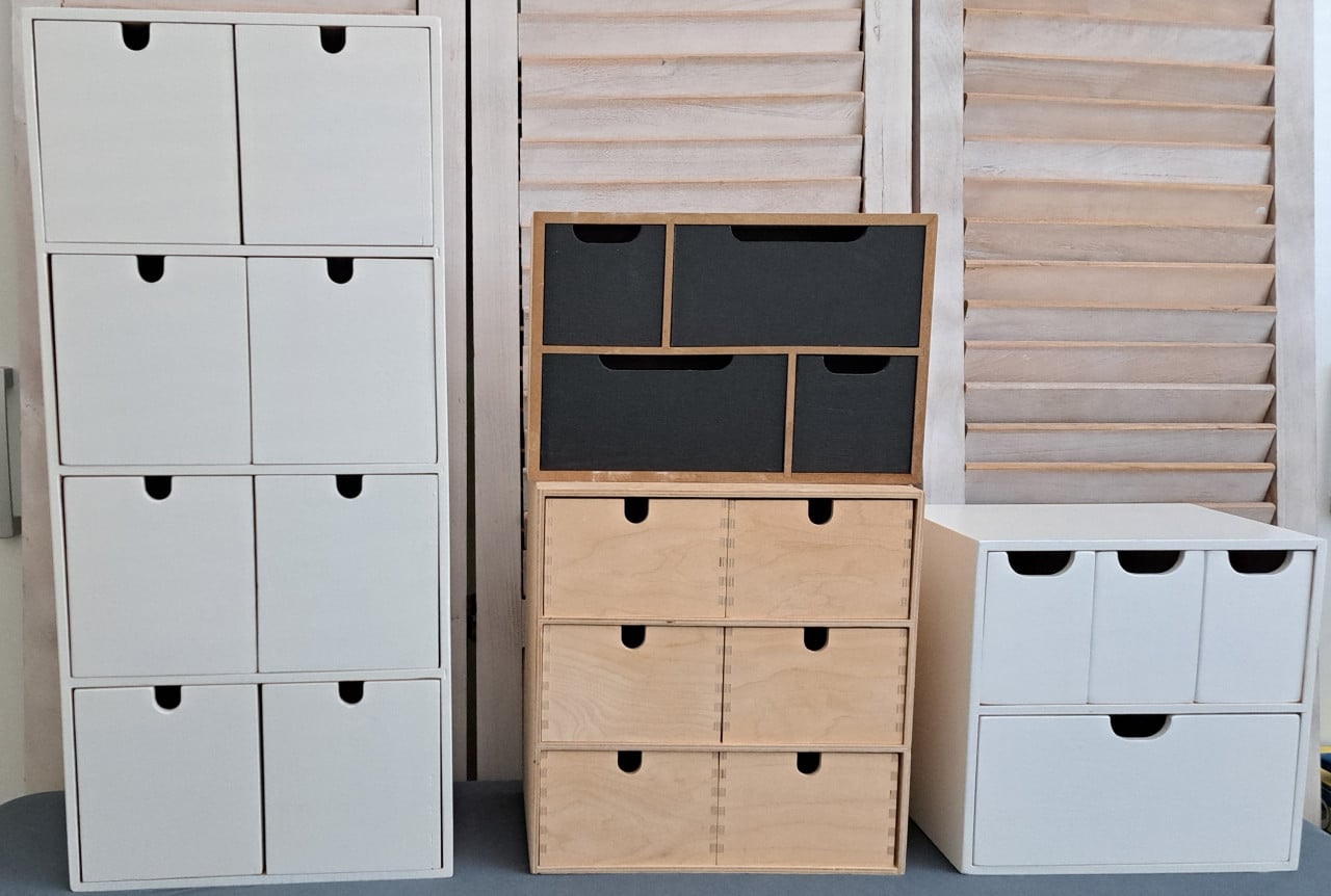 Diverse miniladekasten Moppe van Ikea