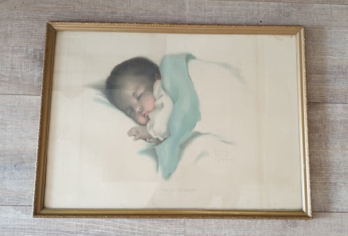 Vintage grote afbeelding van Bessie Peage Guttman "A little bit in heaven"