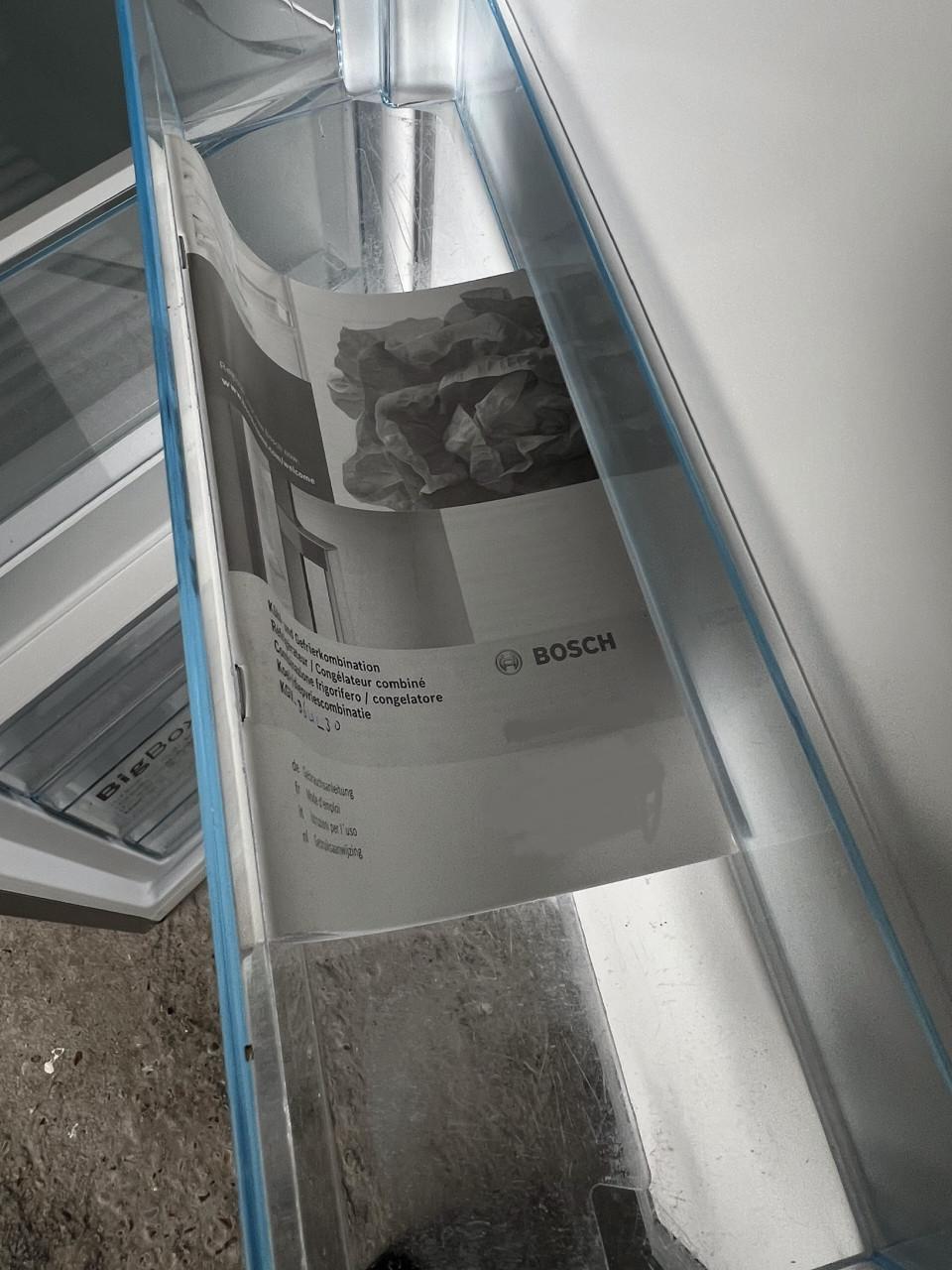 Bosch RVS koel vries combinatie klasse 180x60 cm. energieklasse A++