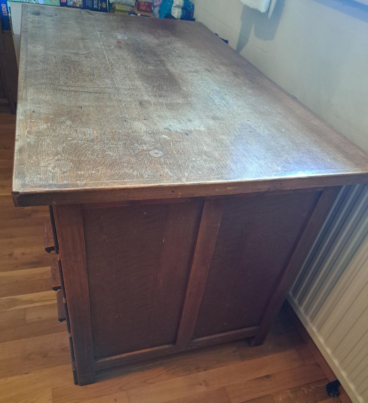 Uniek antiek vintage klassiek handgemaakt houten Bureau