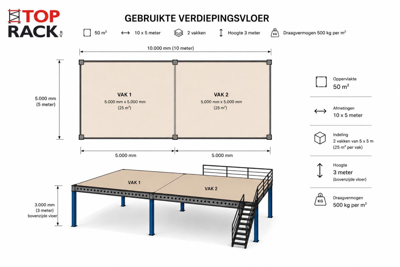 Gebruikte verdiepingsvloer 50m2