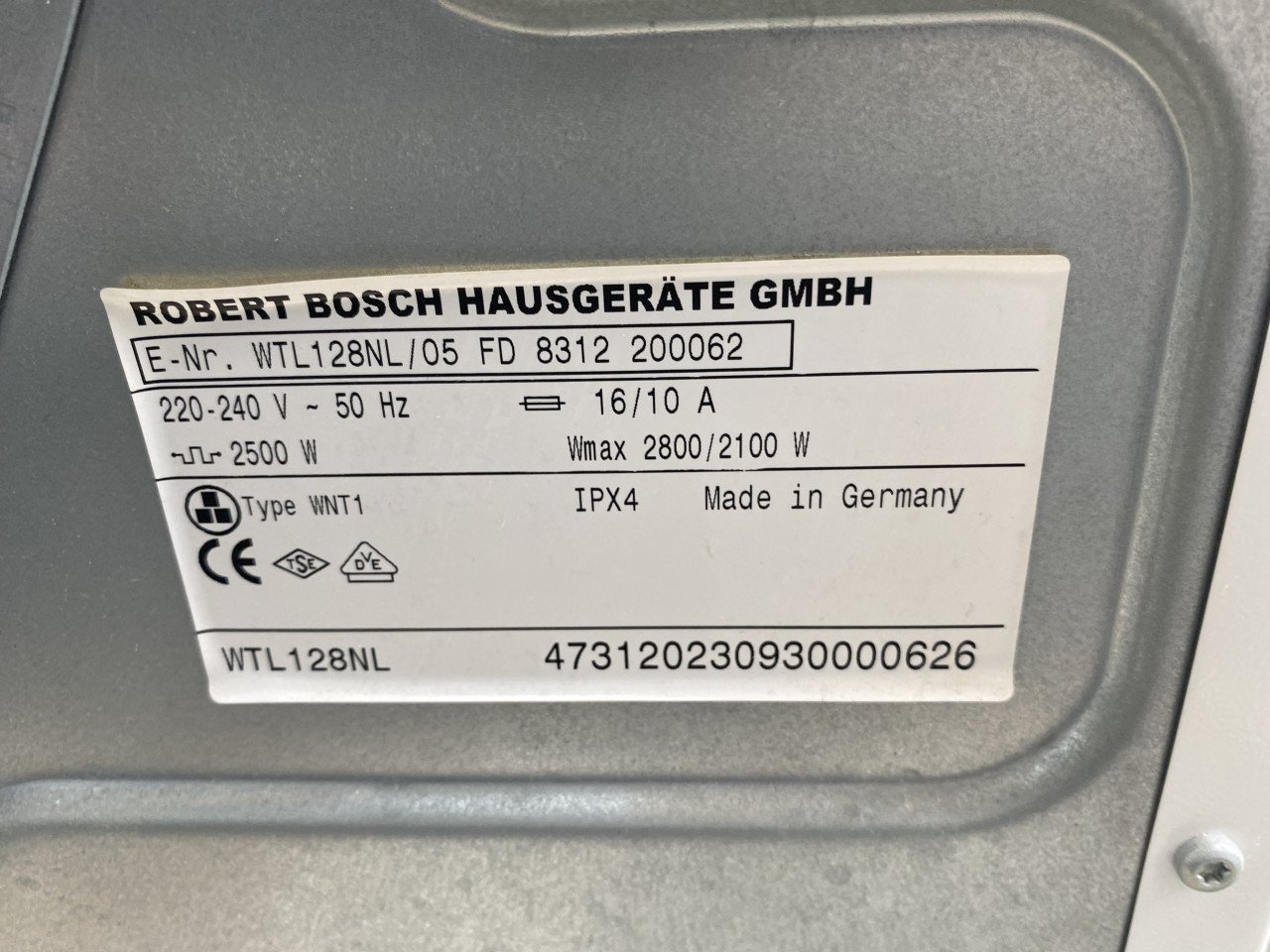 Wasmachine AEG en Bosch droger