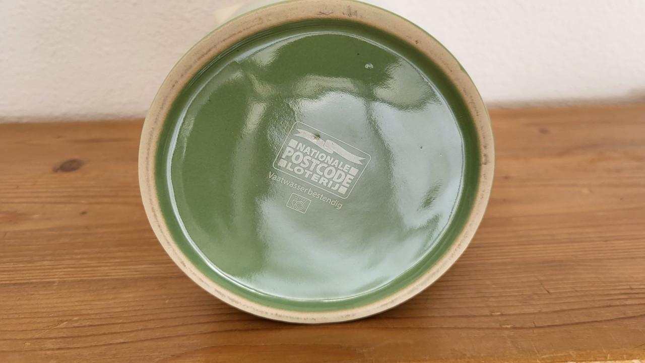 Kan keramiek bicolor h 20,5 cm - NIEUW