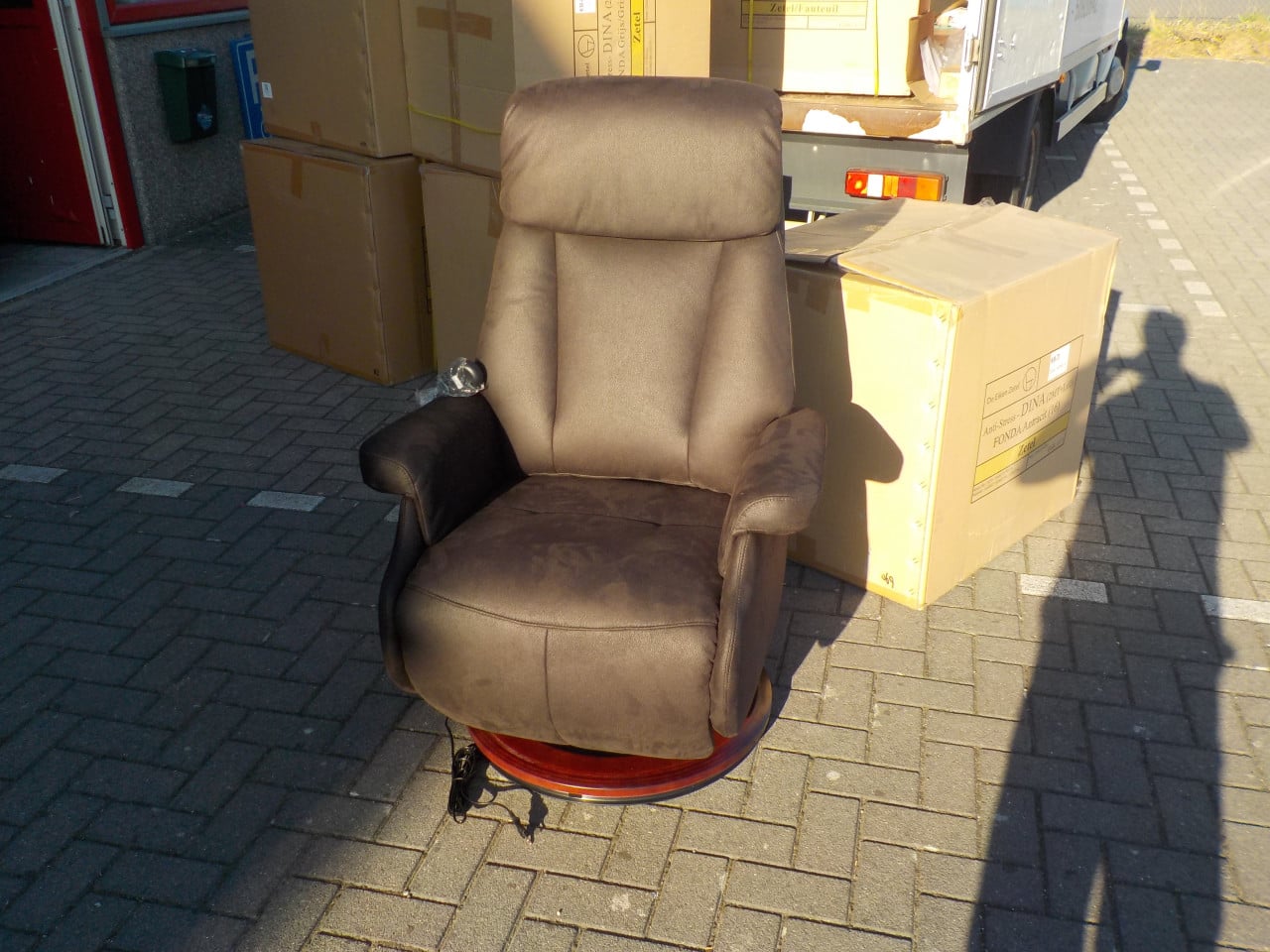 Nieuwe elektrische  stoffen sta-op relax fauteuil op draaivoet 2 motoren