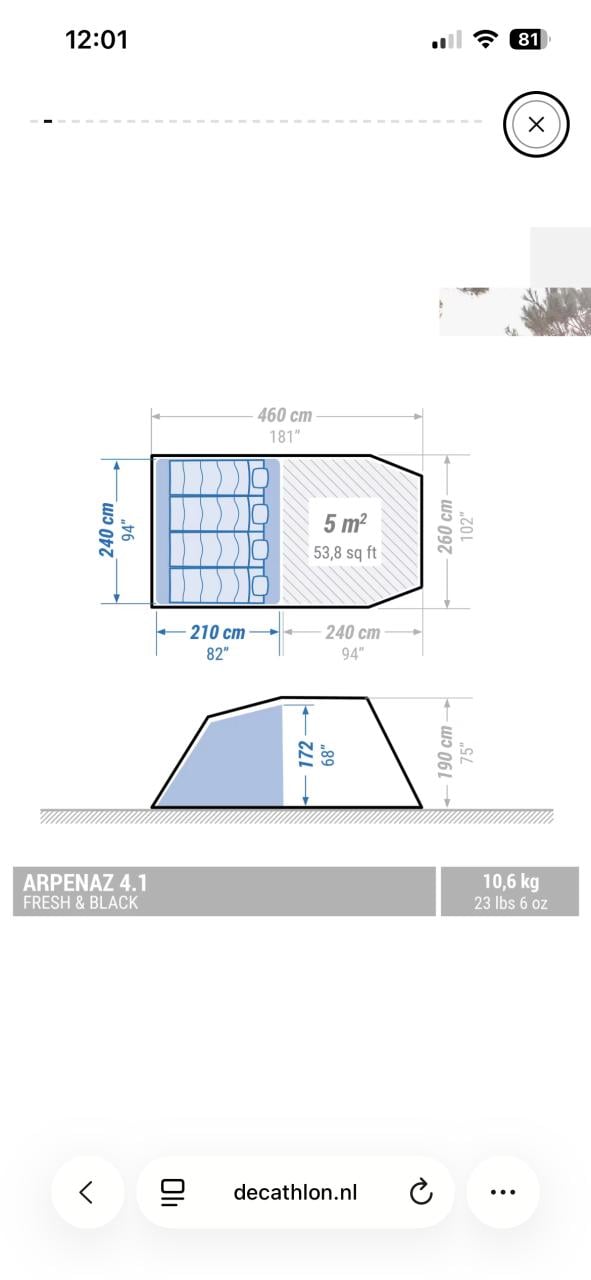 2 a 3 personen TENT