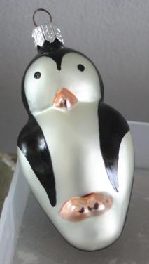 Kerstbal glas pinguin