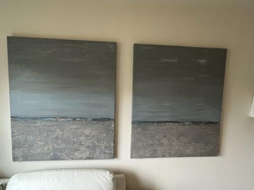 2 schilderijen  zeeuws strand