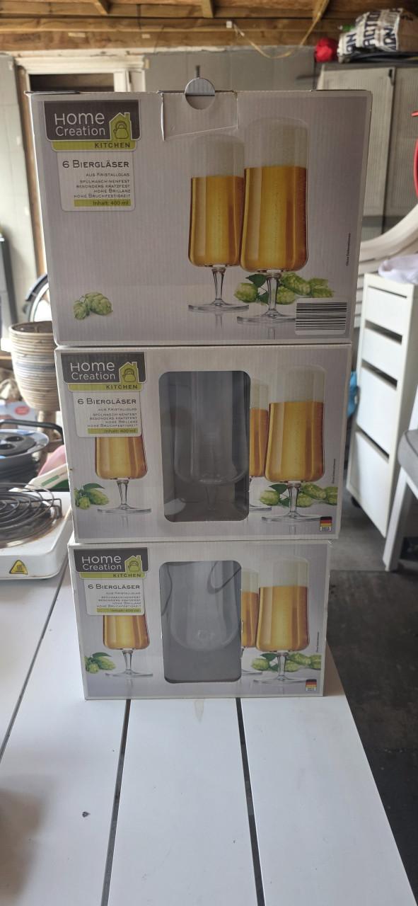 18 nieuwe bierglazen