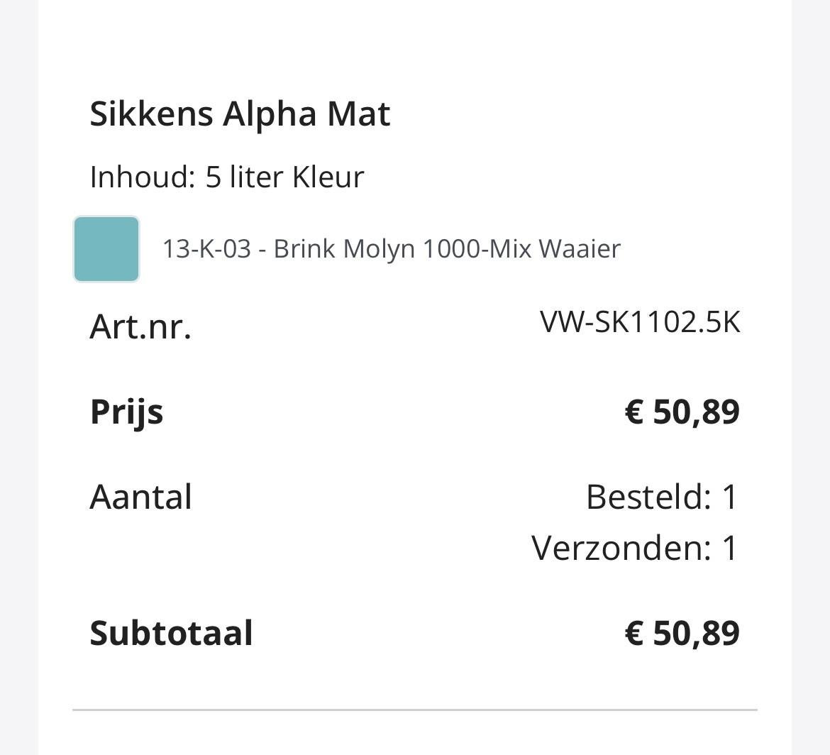 Sikkens alpha mat muurverf 5 liter emmer