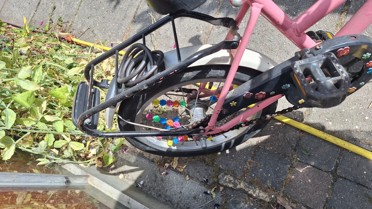 Roze meisje fiets 16 inch opknapperje.