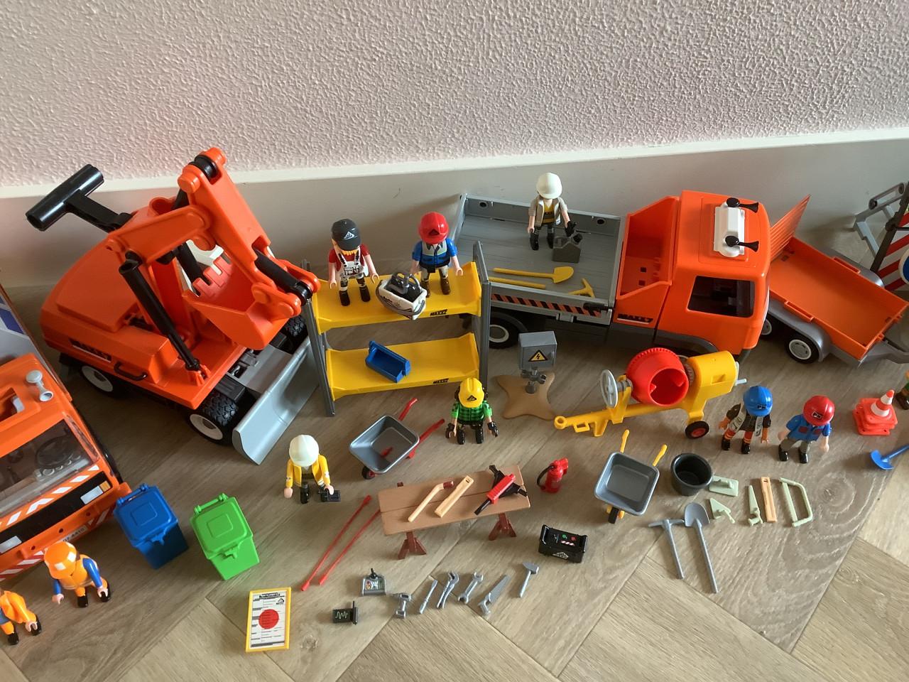 Partij Playmobil van 9 sets bouwvakkers