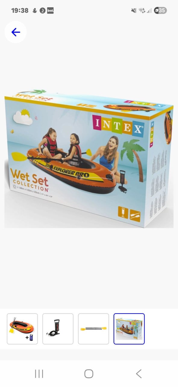 Intex opblaasboot met peddels en pomp
