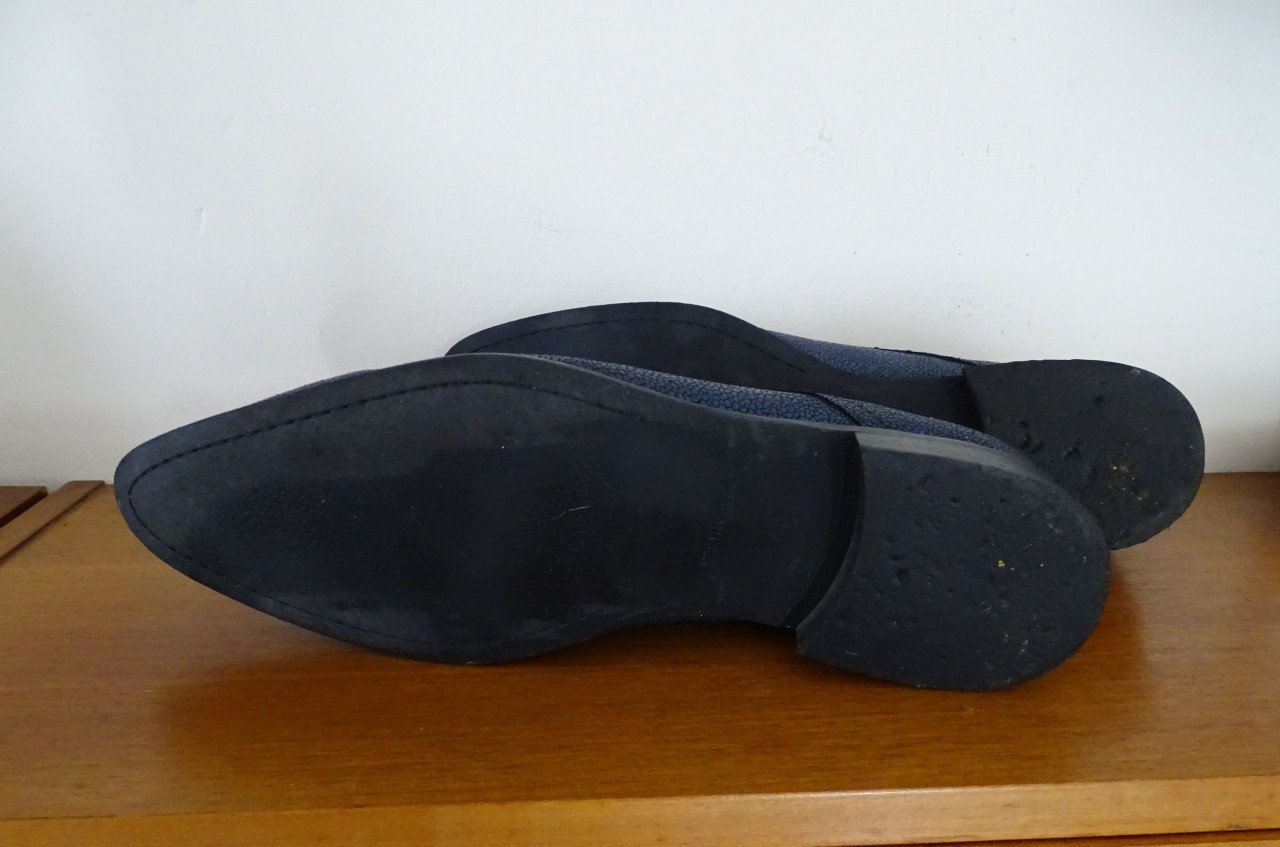 Hippe Blauwe Italiaanse schoenen Mt 45 glitter.