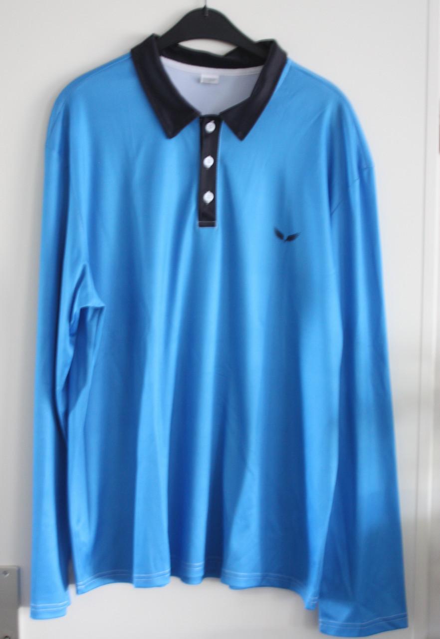 Blauwe polo maat met lange mouwen maat xxl